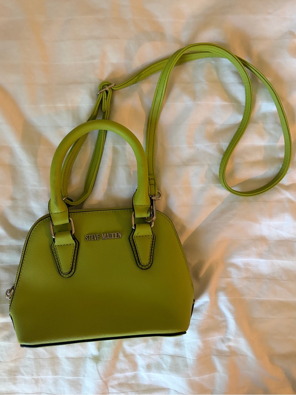 Steve Madden Bright Lime Green Dome Satchel
